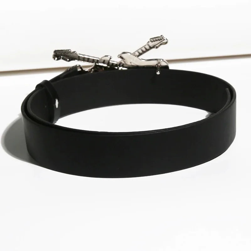 Men's Belt Bohemian Style Gothic guitar Bucket Rock and roll Women's Belt Jeans Belt Female Punk Rock Sexpot Y2K Waistband Male