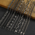 Retro Chain Bracelets for Men Boys,,Vintage Antique Stainless Steel Link Wristband,Classic Punk Jewelry Gifts