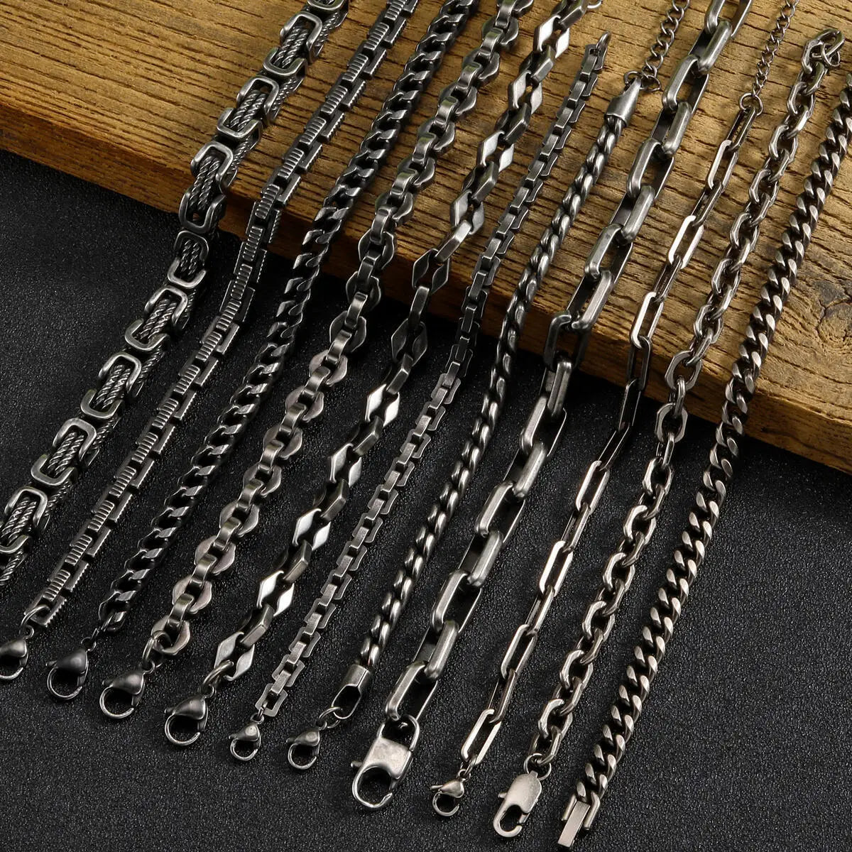 Retro Chain Bracelets for Men Boys,,Vintage Antique Stainless Steel Link Wristband,Classic Punk Jewelry Gifts