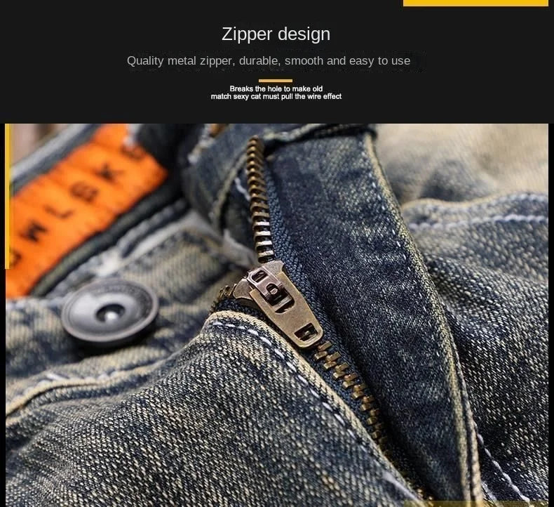 PENDRA Denim Straight Ripped Pants
