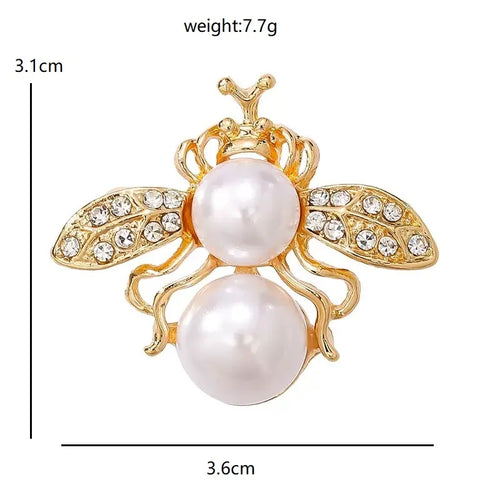 PENDRA Classical Pearl Bee Brooch