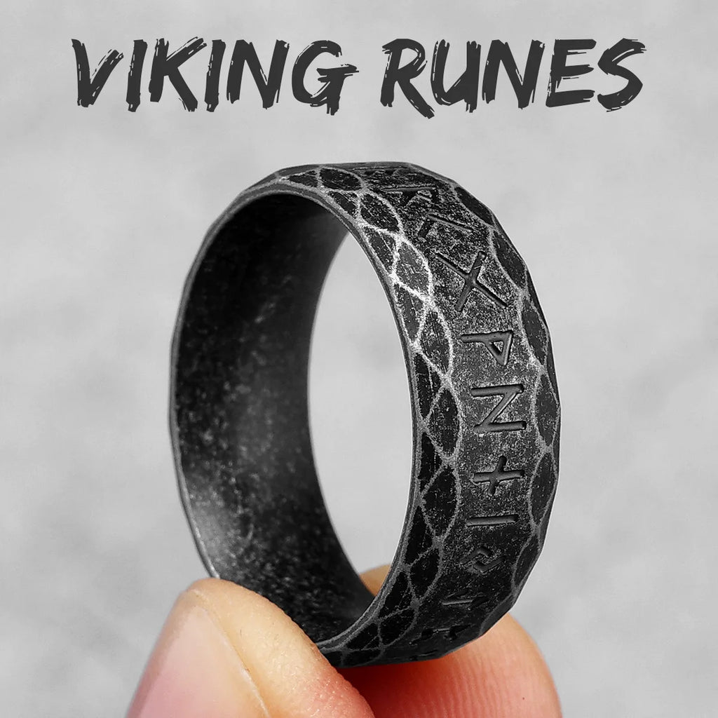 PENDRA Nordic Vikings Runes Steel Ring