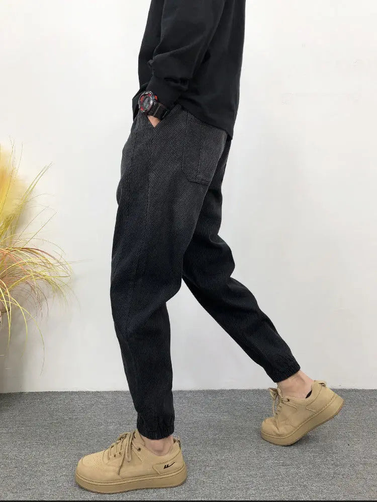 Gradual Change Color 2025 Tied Jeans Men's Summer New Loose Ruffian Handsome Small Feet Pants Trendy Brand Harlan Casual Pants