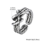 Retro Woven Metal Ring for Men Boys,Irregular 3 Layers Knot Opening Ring,New Punk Jewelry Gifts