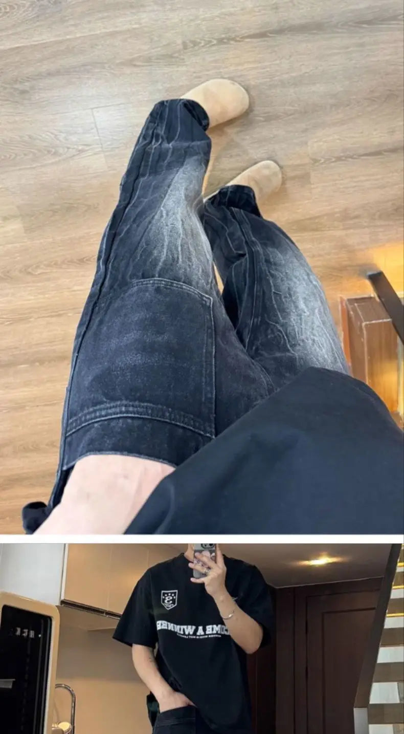 PENDRA Washed Cracked American Jeans