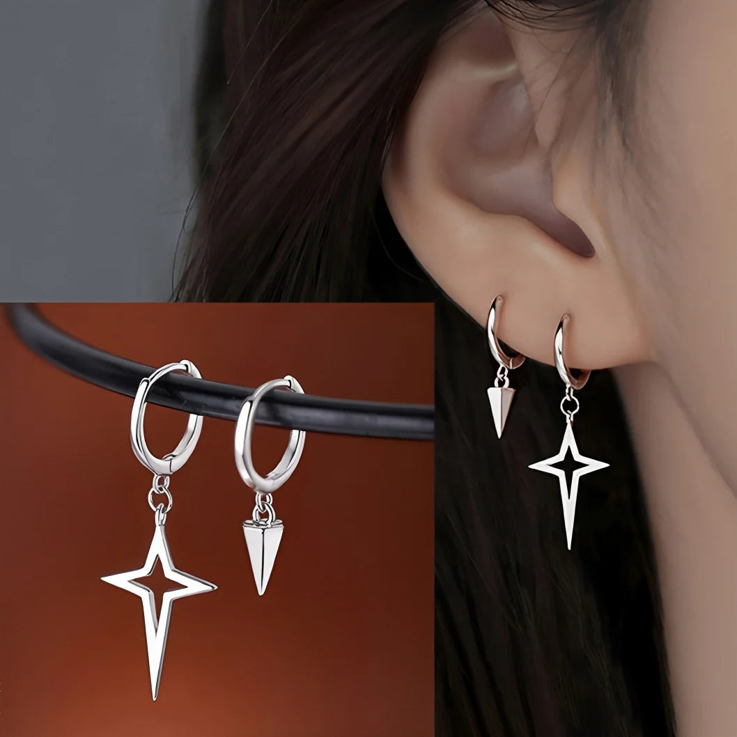 VENTFILLE 925 Sterling Silver  Starfish Hoop Earring for Women New Personality Trendy Starfish Earrings
