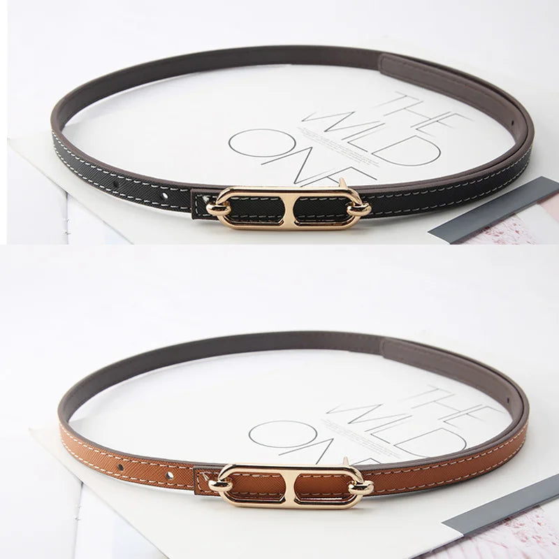 New Elegant women's Pu leather belt decorated ins fashion student trend luxury designer Brands thin waistband For Dress Jeans