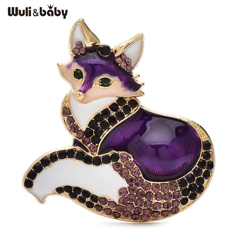 PENDRA Vulpina Rhinestone Fox Brooch