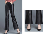 PENDRA Micro Flared Leather Fleece Pants