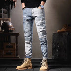 Spring Summer New Vintage Casual Slimming Straight-Leg Pants Washed Loose Micro-Cone Workwear Jeans for Men Man Clothes