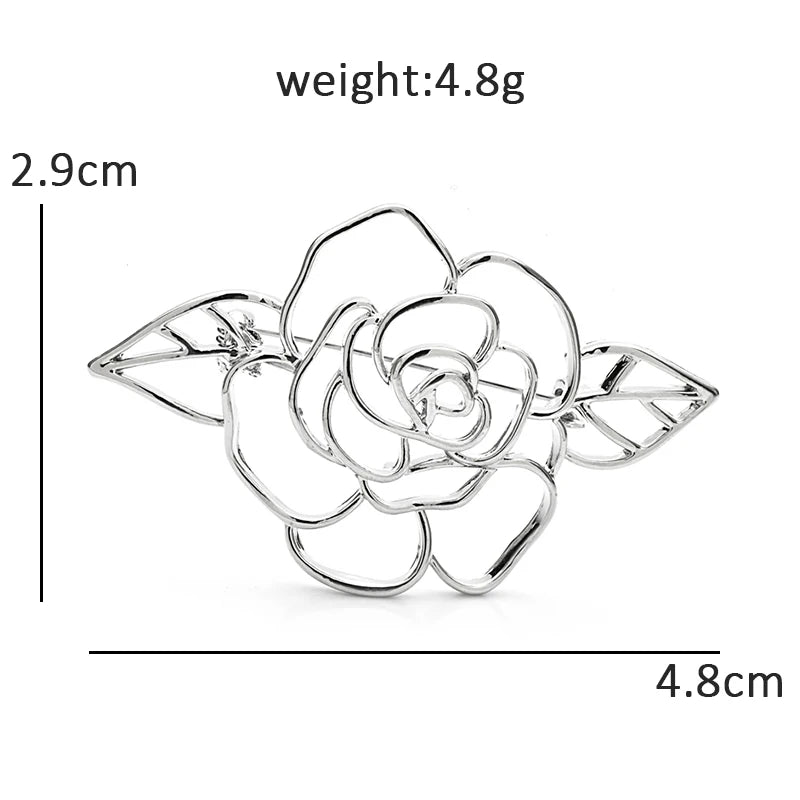 PENDRA Rosalia Rose Flower Brooch