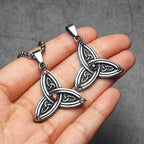 PENDRA Celtic Knot Gemstone Steel Necklace