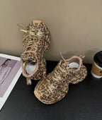 PENDRA Leopard Gold Diamond Shoes