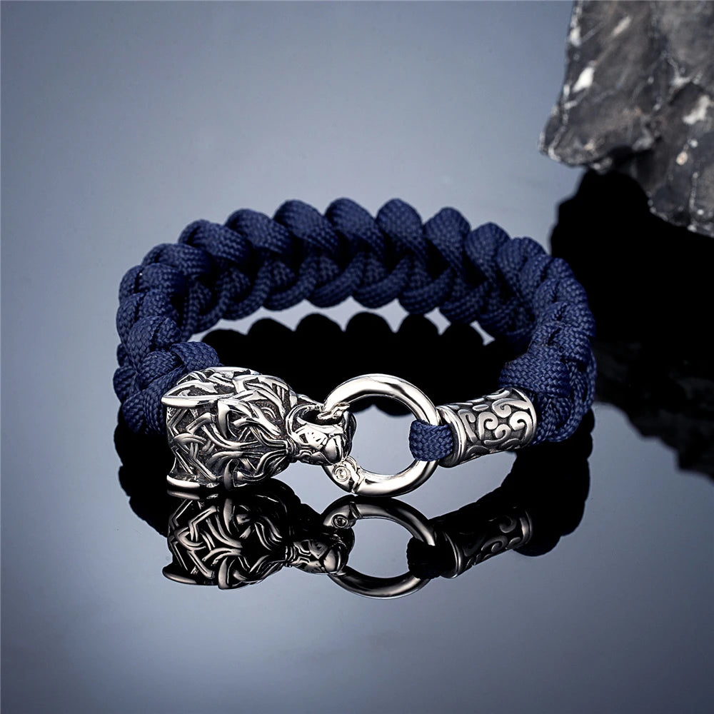 PENDRA Wolf Rune Steel Bracelet