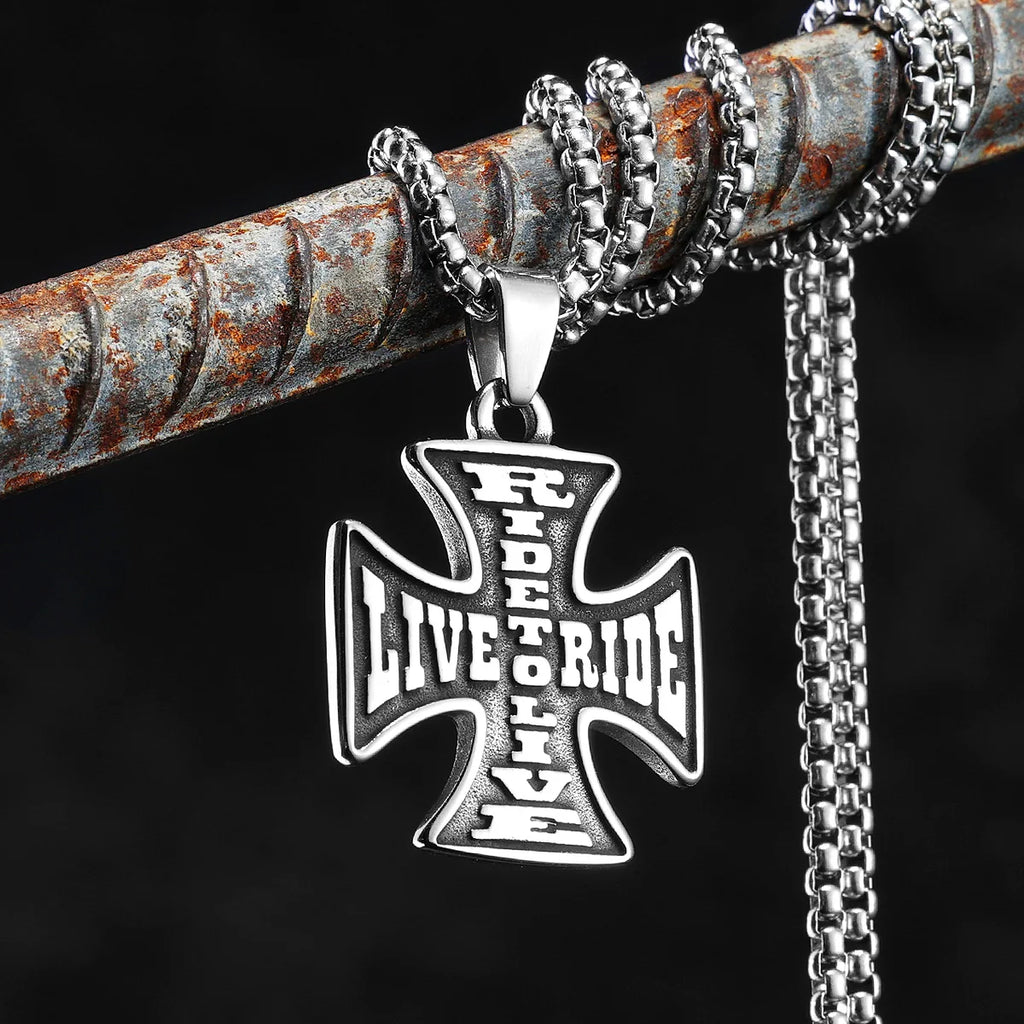 PENDRA LIve To Ride Steel Necklace