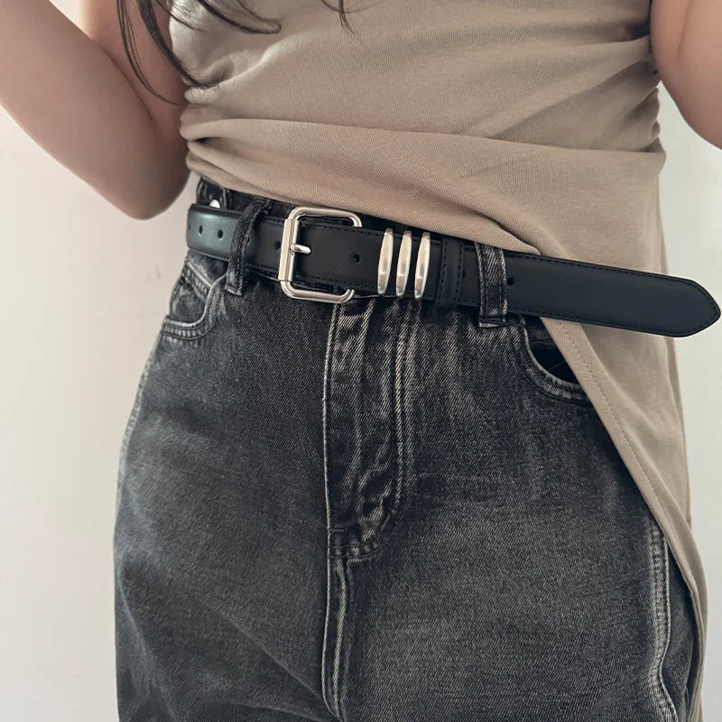 Women's Fashion Genuine Leather Belts Female Gothic Accessories High Quality Punk Waistband Dress Jeans Belts For Woman and men