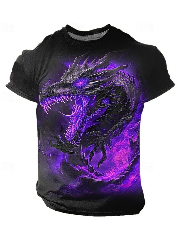 PENDRA Urban Short-Sleeve Dragon Print T-Shirt