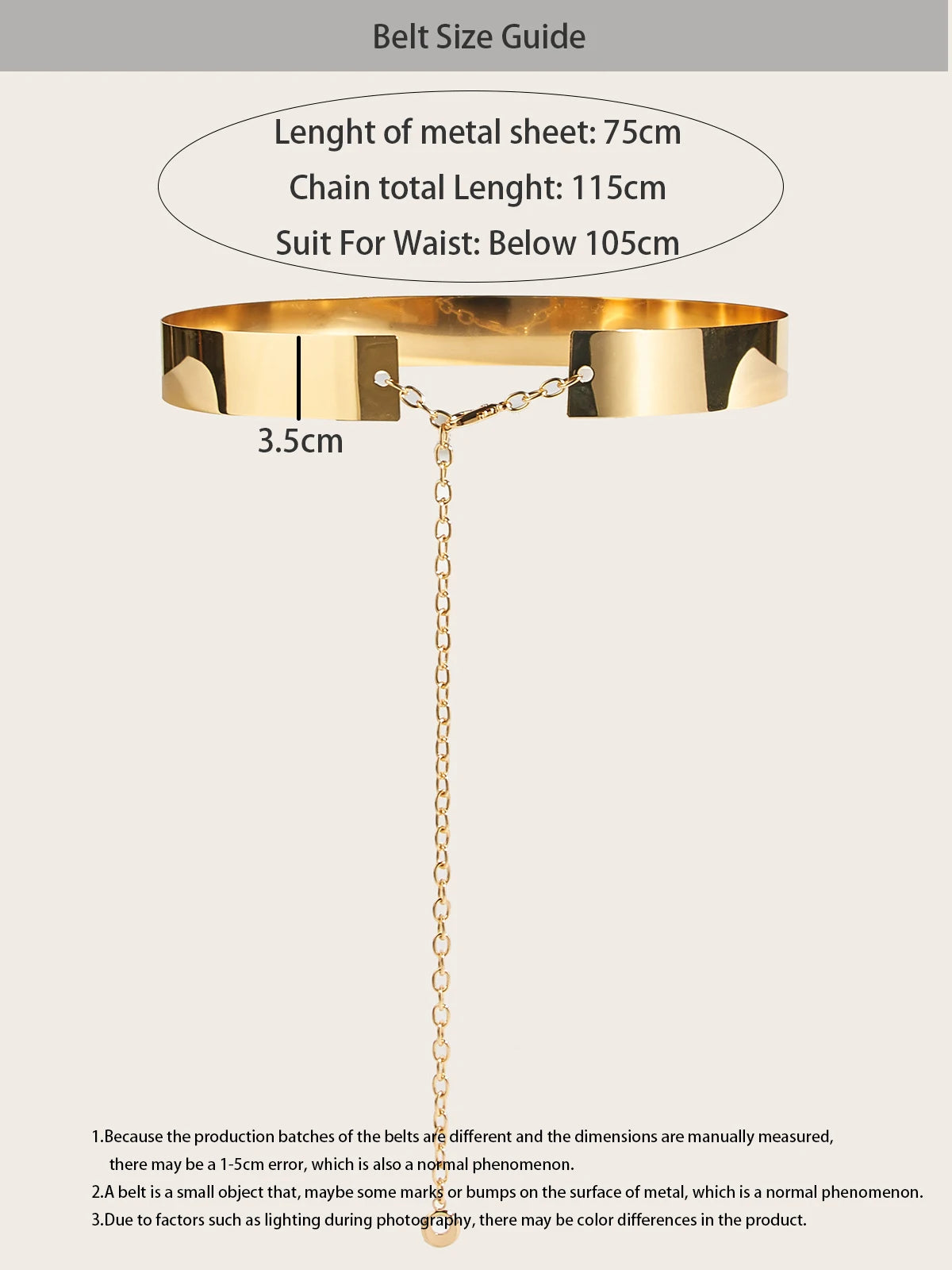 PENDRA Miraellea Metal Gold Elegant Waist Chain Belt