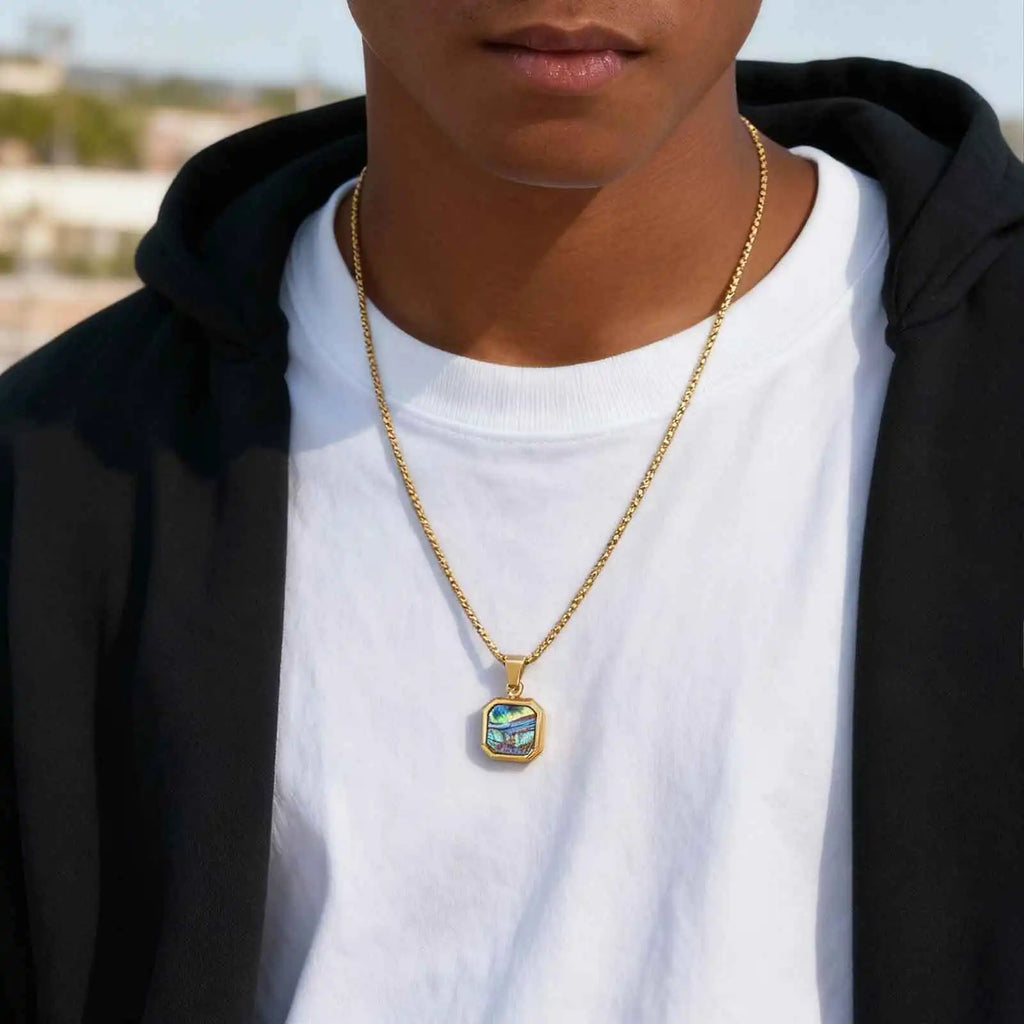 PENDRA Square Abalone Necklace