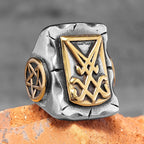 PENDRA Lucifer Satan Pentagram Steel Ring