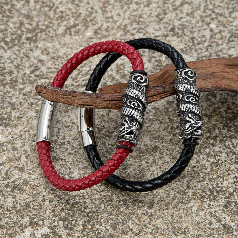 PENDRA Dragon Vintage Leather Bracelet