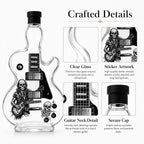 350ml Glass Liquor Decanter Guitar Design Skull Rock Style Whiskey Bottle Decorative Bar Accessory Collectible Gift