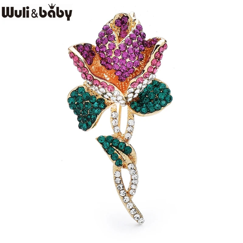 PENDRA Florielle4 Rhinestone Brooch