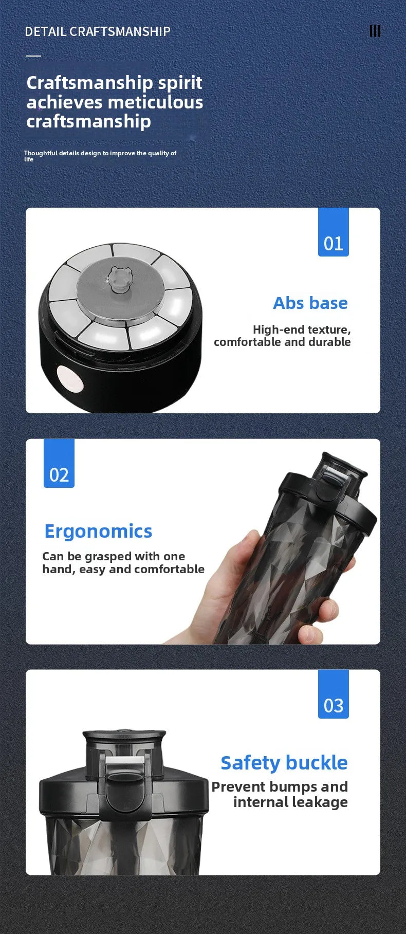 Rechargeable Electric Protein Shaker, Automatic Mixing Blender Bottle, BPA Free Portable Water Cup for Gym, Travel, Hiking,