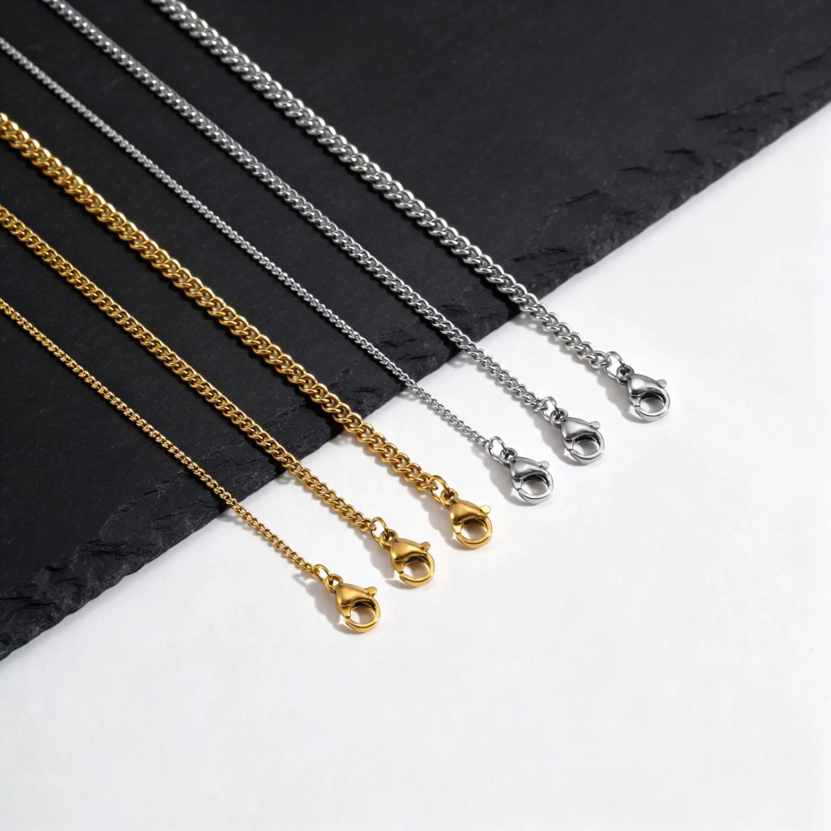 1.5/2/3mm Simple Cuban Chain Bracelets for Men Women,Adjustable Stainless Steel Curb Chain Wristband,Casual Jewelry Gift
