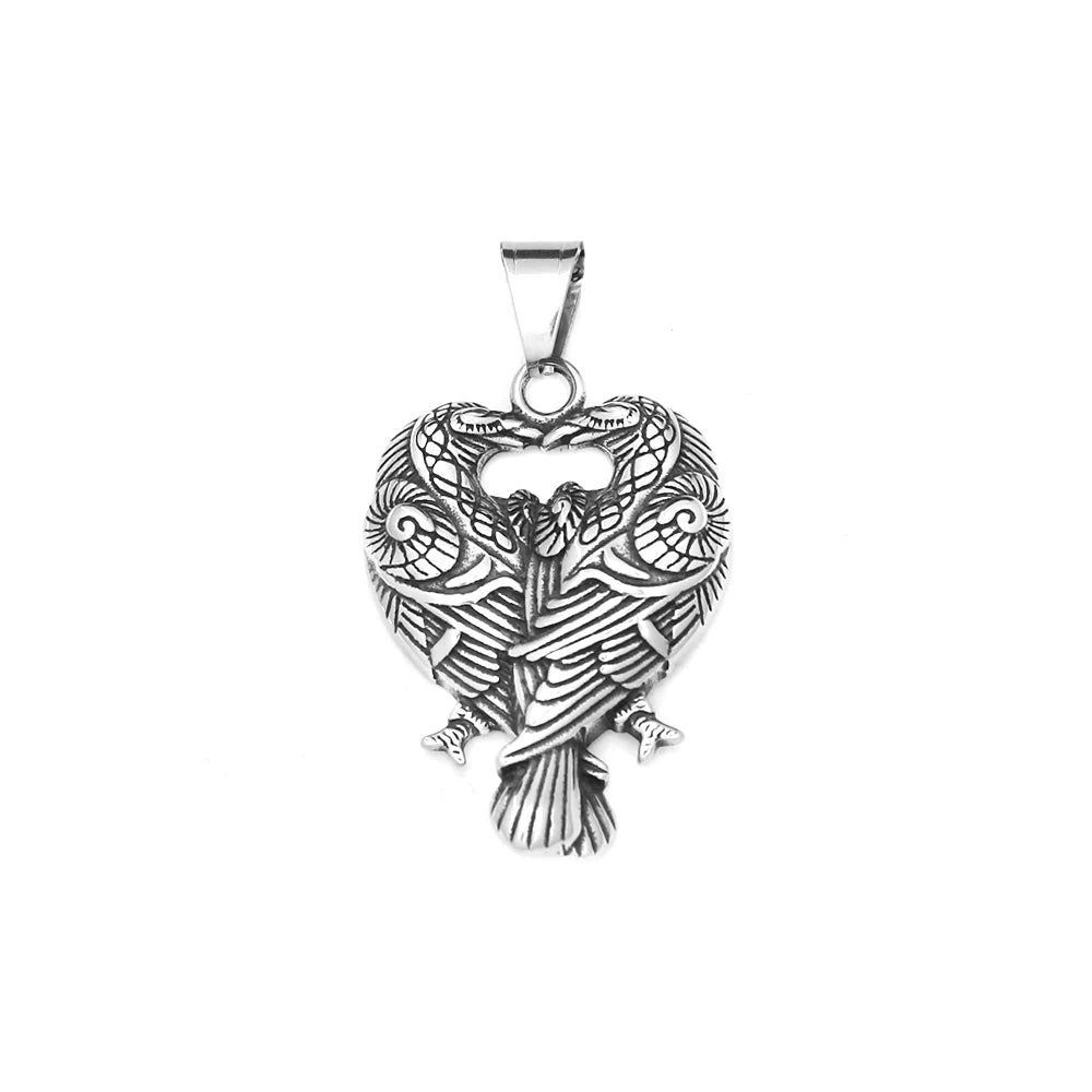 PENDRA Ravenodin Nordic Double Raven Pendant Necklace