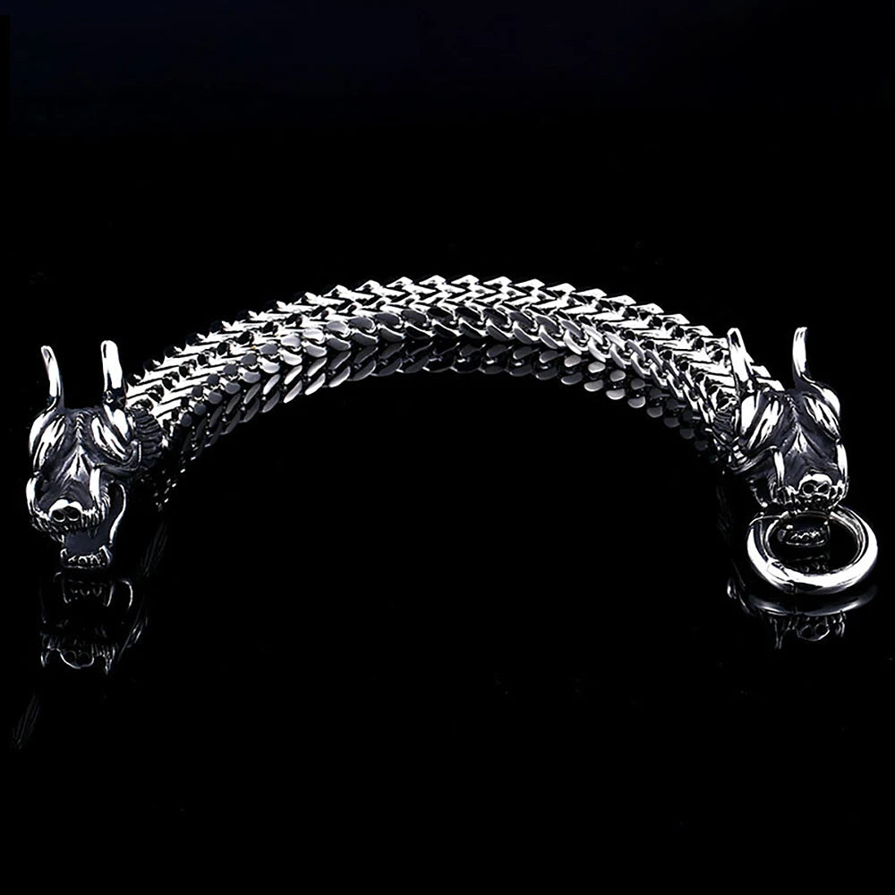 PENDRA Wolfcrest Stainless Steel Animal Cuff Bracelet