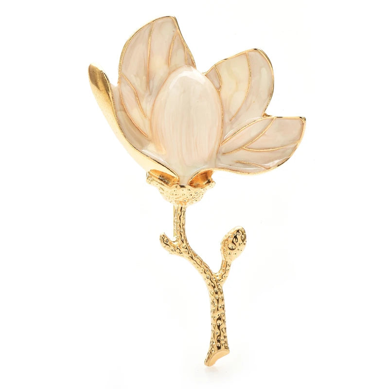 PENDRA Magnoliette Charming Magnolia Flower Brooch