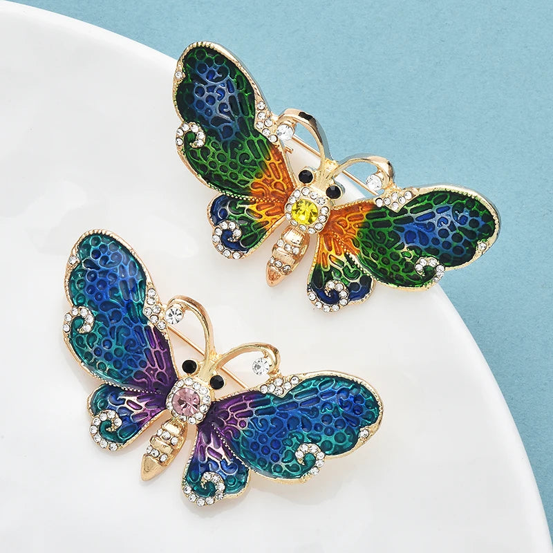 PENDRA Enamel Butterfly Brooch