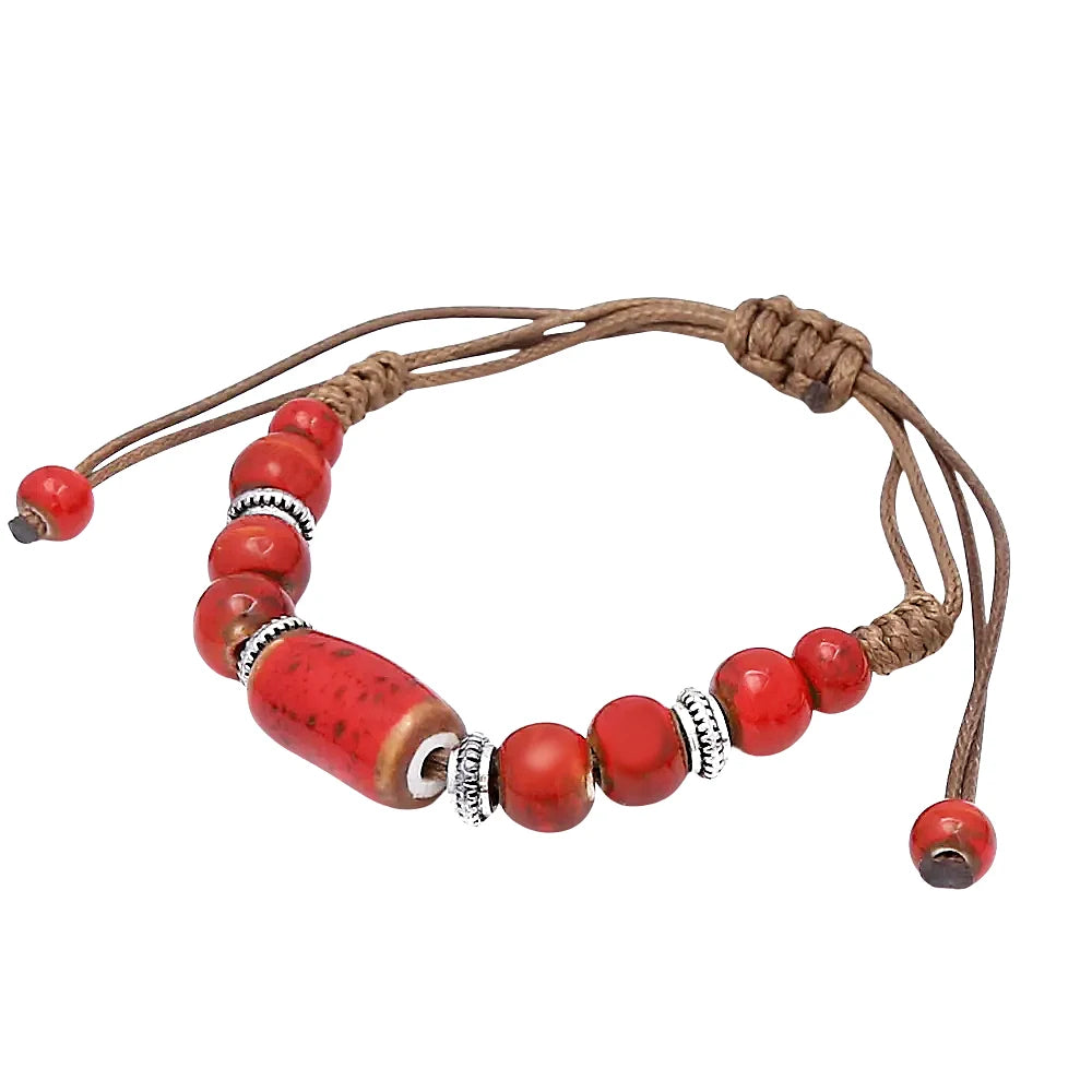 PENDRA Ceramica Blue Pattern Handmade Ceramic Bracelet