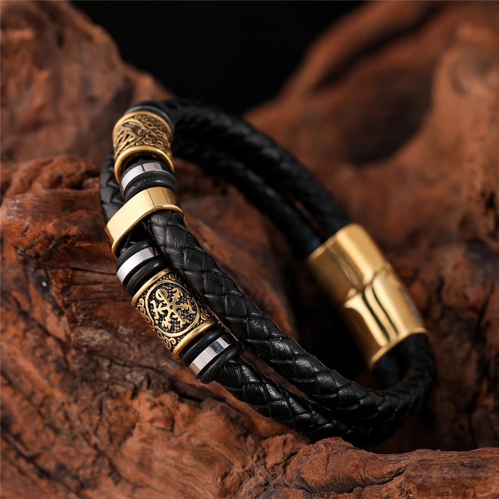 PENDRA Rune Adjustable Leather Bracelet