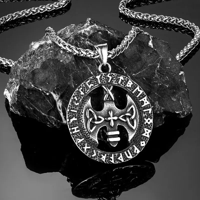 PENDRA Celtic Knot Norse Steel Necklace