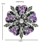 PENDRA Sakuraia Rhinestone Cherry Blossom Brooch