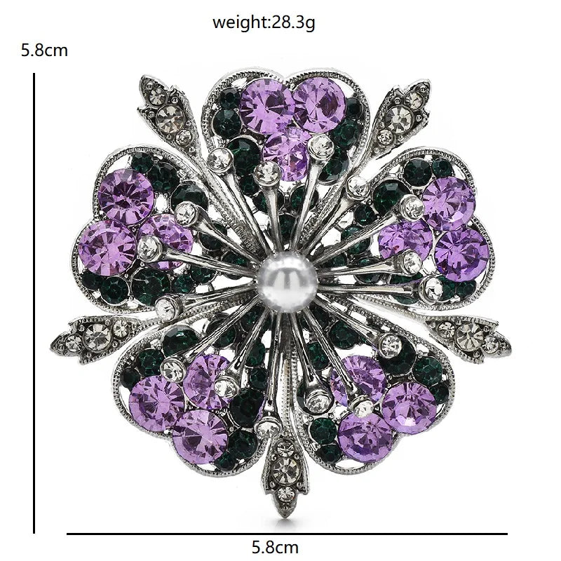 PENDRA Sakuraia Rhinestone Cherry Blossom Brooch
