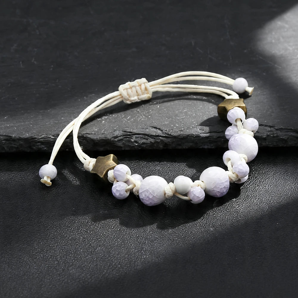 PENDRA Ceramica Light Blue Handmade Ceramic Beaded Bracelet
