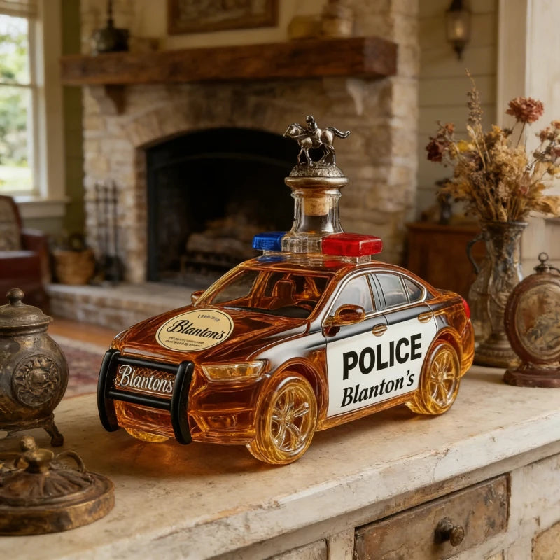 Novelty Police Car Liquor Decanter Crown Stopper Whiskey Dispenser for Bar Collectors