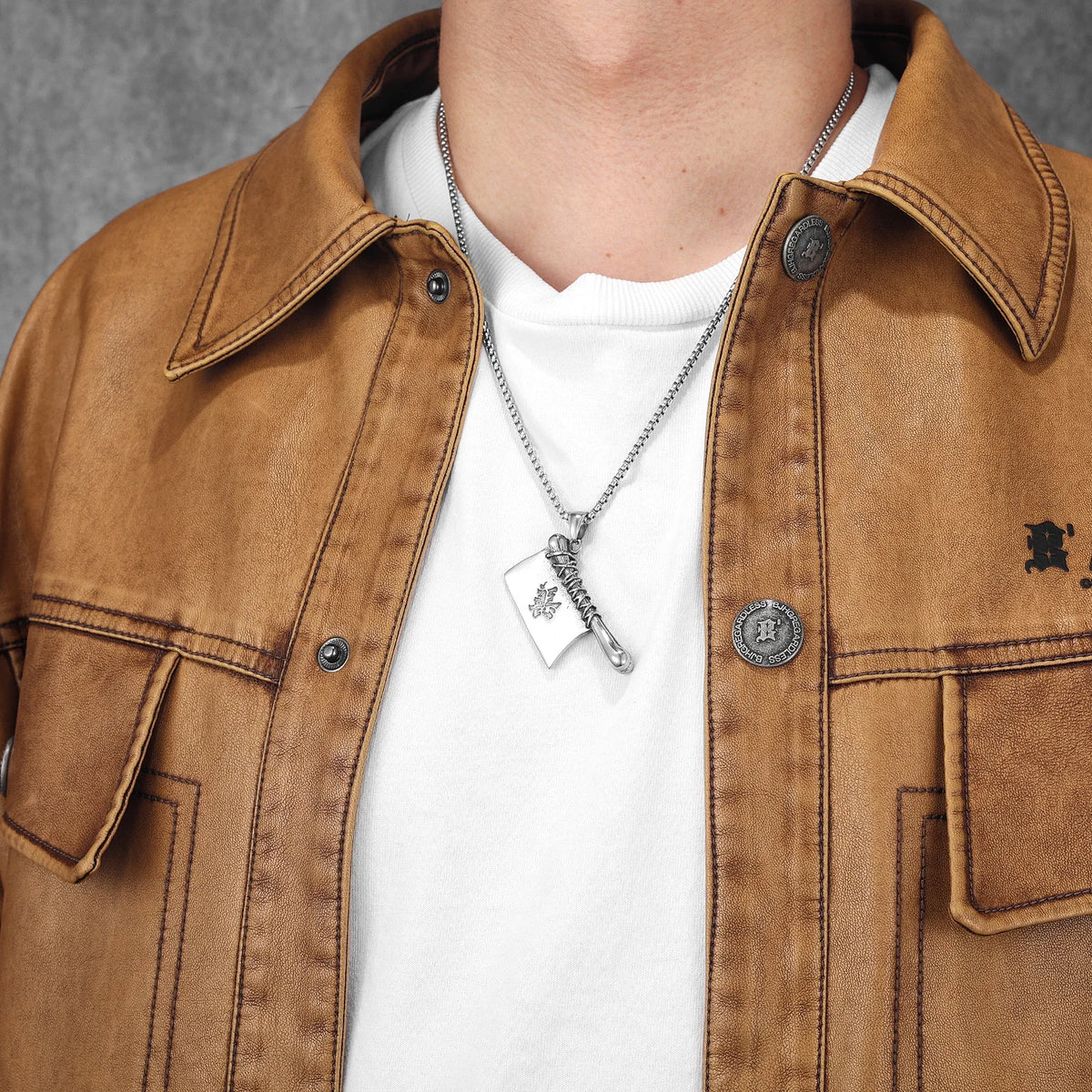 PENDRA Good Evil Kitchen Steel Necklace
