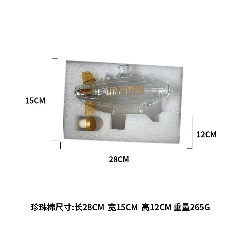 Led Zeppelin Airship Glass Decanter Creative Whiskey Bottle Rock Band Inspired Home Bar Ornament Collector Gift