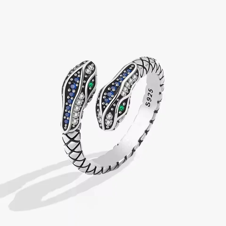 VENTFILLE 925 Sterling Silver Double Layer Vintage Twisted Ring For Female Gift Trend Open Adjustable Design Jewelry Wholesale