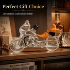 Creative Motorcycle Glass Whiskey Decanter Decorative Spirit Bottle Clear Glass Liquor Container Collectible Home Bar Ornament