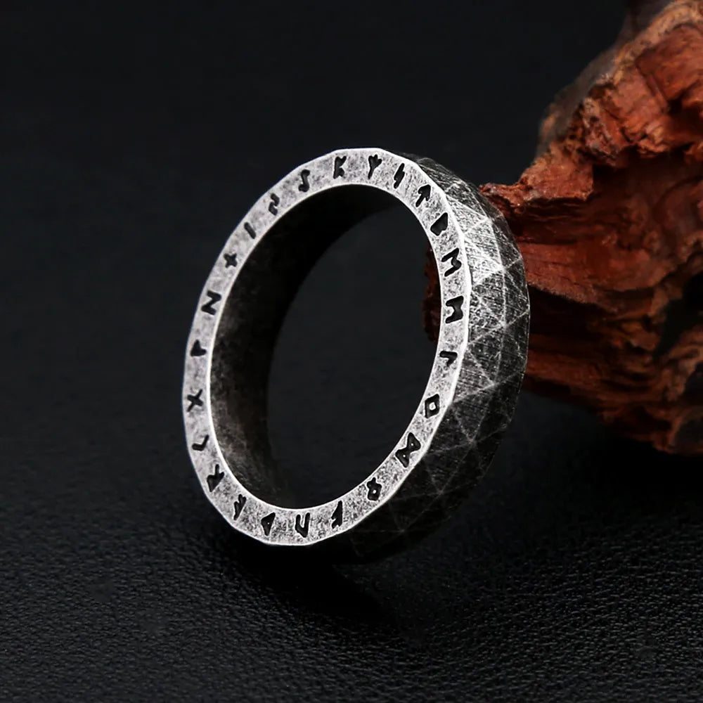 PENDRA Futhark Stainless Steel Viking Rune Ring