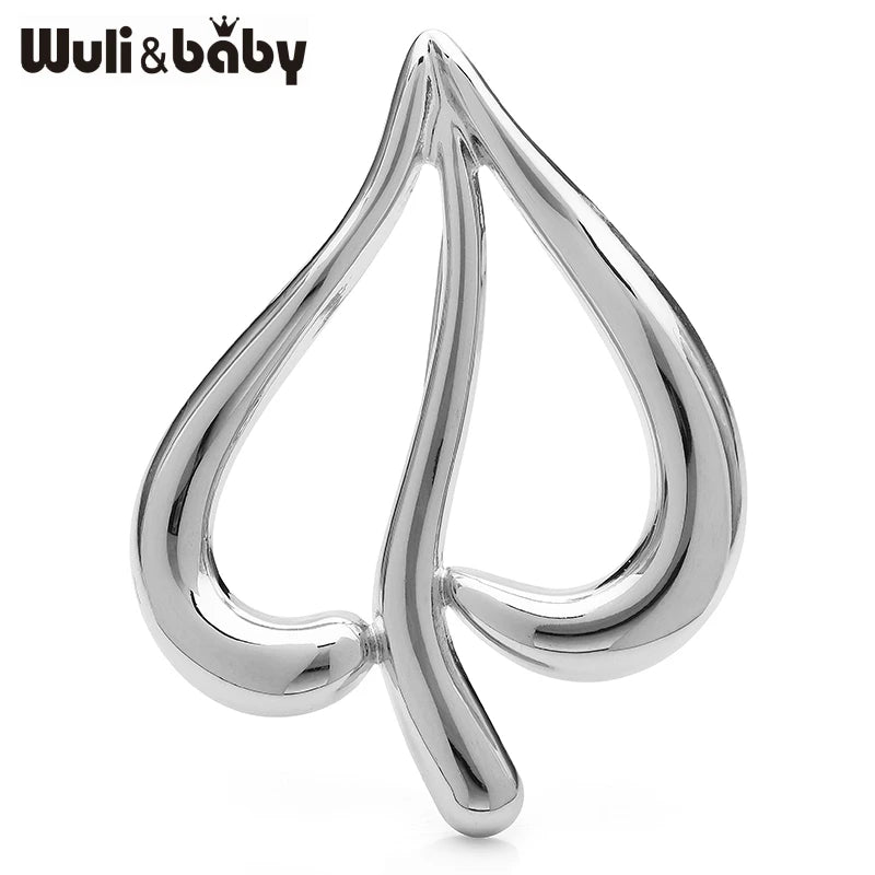 PENDRA Amora Stainless Steel Heart-Leaf Brooch