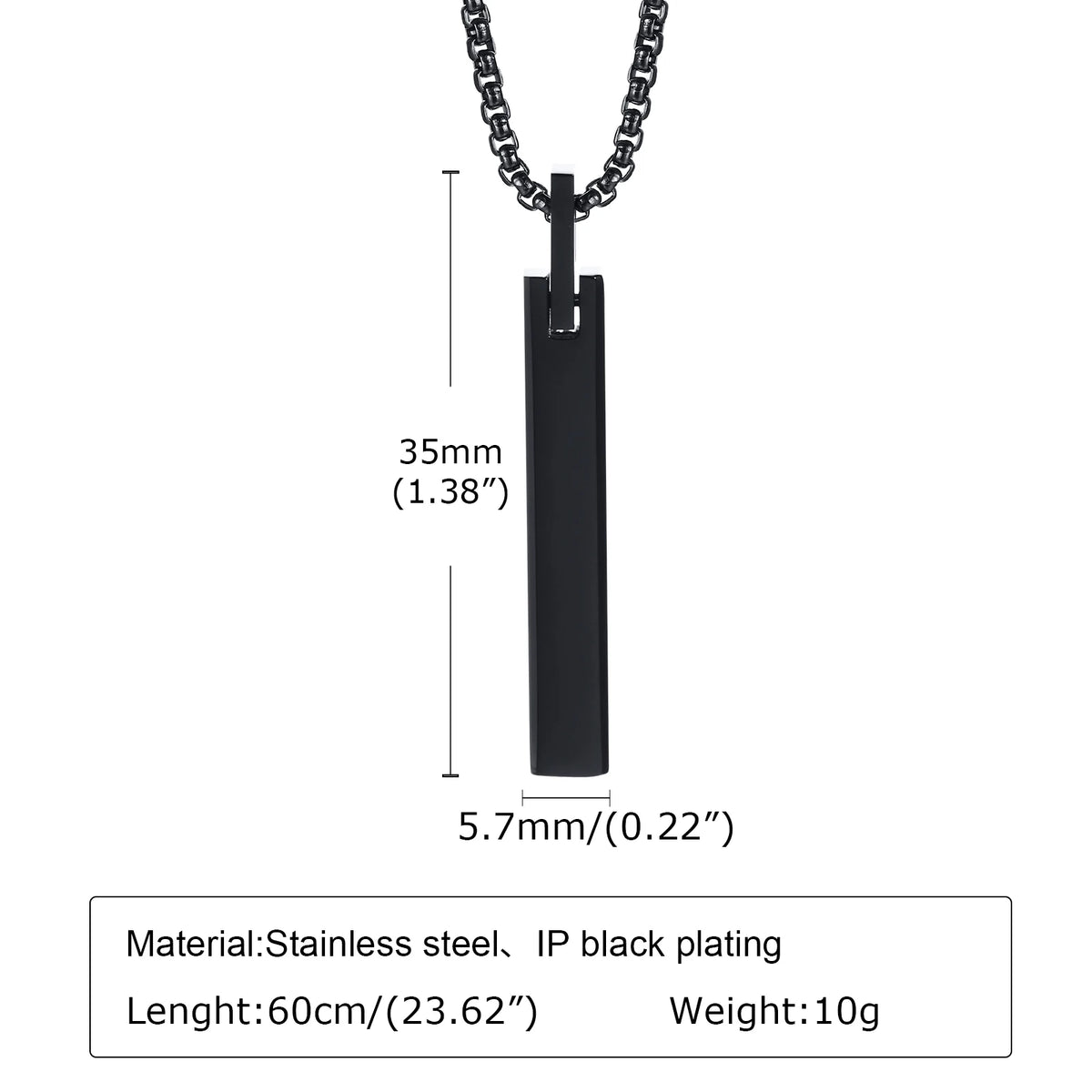PENDRA Bar Vertical Box Pendant Necklace
