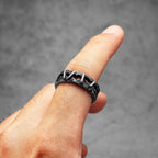 PENDRA Suture Rock Stranger Steel Ring
