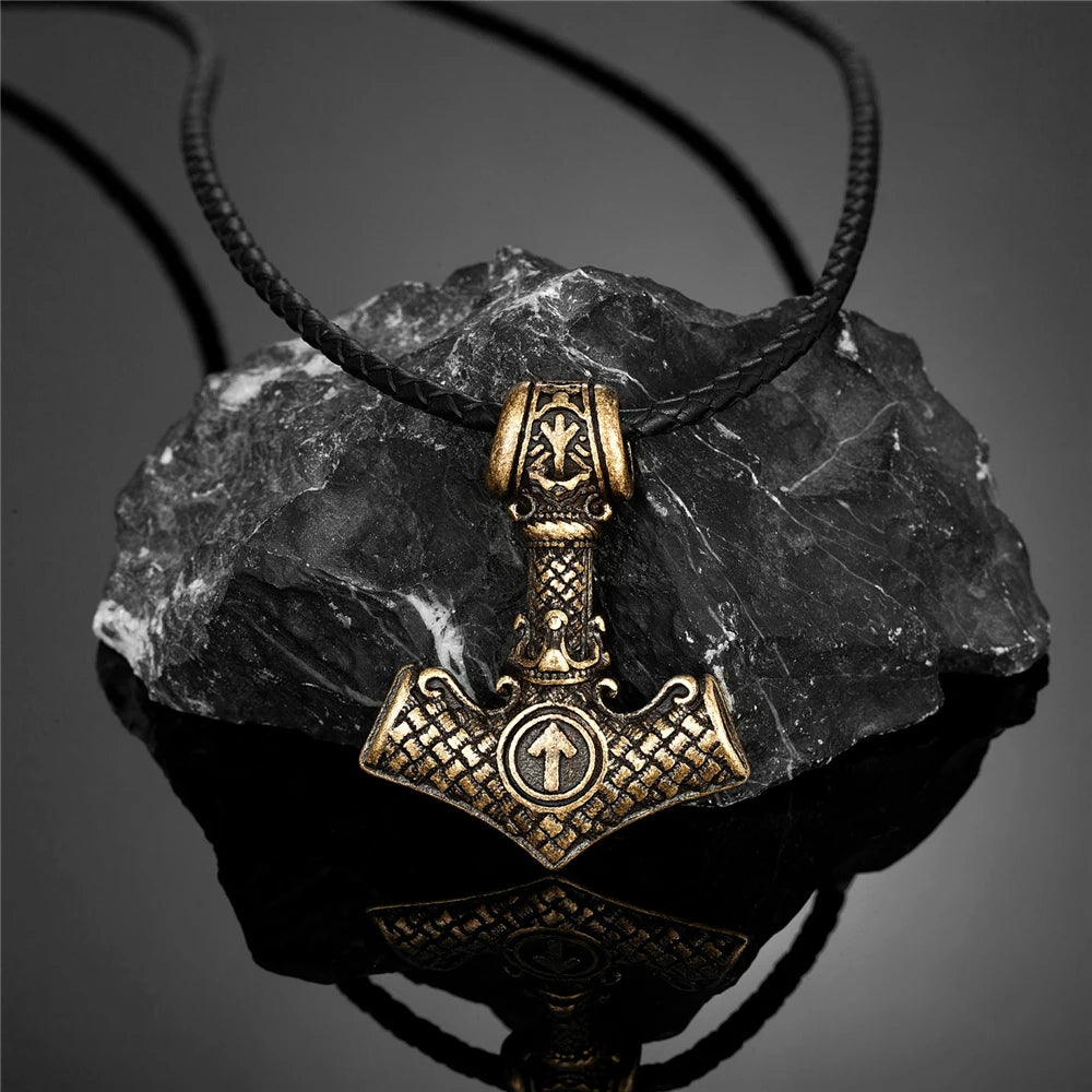 PENDRA Crow Rune Steel Necklace