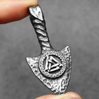 PENDRA Rune Spearhead Odin Steel Necklace